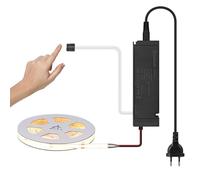 lichtvoll Bande LED COB - 5 m - 480 LED/m - 3000 K - 5 m - Chaud - Avec variateur d'intensité et bloc d'alimentation 60 W - Pour panneaux acoustiques, barre lumineuse de cuisine