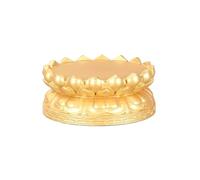 LICONG-2020 Table d'autel Piédestal Lotus Doré Rond en Bois Entier | Accueil Culte Dieu de la Richesse Bouddha Guan Gong(27X29X10cm)