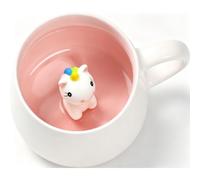 Licorne mignonne Tasse en céramique Unique Peinte à la main Nouveauté Tasses animaux 3D, Personnalisé Chocolat thé Lait Tasses, pour les mariages, Anniversaires, amoureux de la licorne Femmes Filles