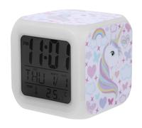Licorne Réveil Design Silencieux Numérique en Plastique Multicolore, LED | Reveil Garçon et Filles Licorne, Réveil Électronique, Réveil Lumineux Electrique, Chambre, Maison, Veilleuse