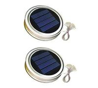 Licsaliwe Dessus de Remplacement de lumière Solaire - 2 pièces 2, 76 Pouces unité lumière Solaire Remplacement avec chaîne, 300 mAh Blanc Chaud 30 LED pour lumières Pot Mason