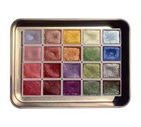 Licsaliwe Ensemble de peinture aquarelle métallique, palette d'aquarelle nacrée à paillettes de 20 couleurs, tubes 2, 3 ml pour les étudiants en art professionnels