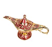 Licsaliwe Lampe à Huile de génie Arabe Vintage, Pot de souhaits décoratif pour Affichage Table et Accessoires Cosplay/Rouge