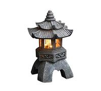 Licsaliwe Statue de Jardin de Pagode Solaire, décor en résine Style Japonais - imperméable et résistant aux UV pour Patio, Paysage, Balcon/Style 1