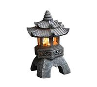 Licsaliwe Statue de Jardin pagode Solaire, Ornement de Jardin en résine imperméable Style Japonais, résistant aux UV, pour Patio, Paysage, Balcon, Style 1