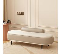 LIDANGUH Banc de Rangement d’entrée avec Dossier, Banc de Chambre rembourré en Cuir Anti-griffures, Meuble à Chaussures à Couvercle relevable pour Pied de lit, Salon(Camel+Off-White,160cm/63in)