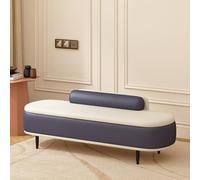 LIDANGUH Banc de Rangement d’entrée avec Dossier, Banc de Chambre rembourré en Cuir Anti-griffures, Meuble à Chaussures à Couvercle relevable pour Pied de lit, Salon(Dark Blue+Off-White,160cm/63in)