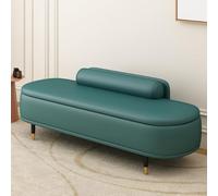 LIDANGUH Banc de Rangement d’entrée avec Dossier, Banc de Chambre rembourré en Cuir Anti-griffures, Meuble à Chaussures à Couvercle relevable pour Pied de lit, Salon(Lake Green,80cm/31.5in)
