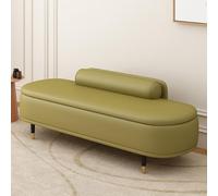 LIDANGUH Banc de Rangement d’entrée avec Dossier, Banc de Chambre rembourré en Cuir Anti-griffures, Meuble à Chaussures à Couvercle relevable pour Pied de lit, Salon(Olive Green,120cm/47.2in)