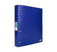 LIDERPAPEL 4 anneaux myxtes 40 mm POLYPRYLÈNE DIN A4 BLEU TRANSLUDI