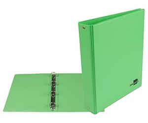Liderpapel 77192 Classeur 4 Anneaux Ronds 25 mm Carton Rembordé PVC A5 Vert