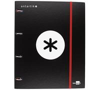 Liderpapel 79299 Antartik Classeur Rembordé 4 Anneaux Ronds 25 mm Feuillet Mobile A4 Quadrillage 5 mm Noir