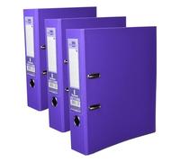 Liderpapel 79691 Documenta Classeur Levier Carton Rembordé PVC 1,9 mm Dos 75 mm Rado Lilas Métallique (Lot de 3)