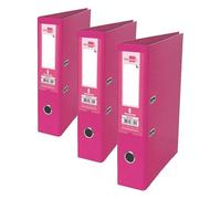 Liderpapel 79697 Documenta Classeur Levier Carton Rembordé PVC 1,9 mm Dos 52 mm Rado Métallique Rose (Lot de 3)