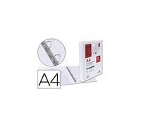 Liderpapel 931323 Classeur Kangourou Plastique Dos 40 mm 283 x 320 mm Document A4 4 Anneaux 25 mm Blanc