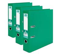 Liderpapel 932058 Documenta Classeur Levier Carton Rembordé PVC 1,9 mm Dos 75 mm Rado Métallique Vert (Lot de 3)