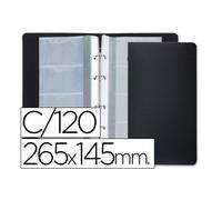 Liderpapel 936119 Porte-cartes Polypropylène 4 Anneaux 265 x 145 mm 120 Cartes 15 Pochettes Amovibles 4 Compartiments Couleurs Assorties