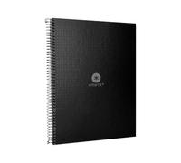Liderpapel Cahier à spirale A4 Micro Antartik Couverture doublée 80H 90 g Rayé Points 1 bande 4 trous Noir