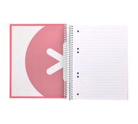 Liderpapel Cahier à spirale A5 micro Antartik couverture doublée 100 g horizontal 5 bandes 6 trous couleur corail