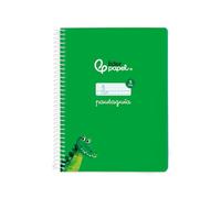 Liderpapel Cahier à spirale DI N A5 avec couverture souple 40 h 75 g carré 5 mm couleur verte
