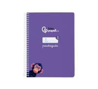 Liderpapel Cahier à spirale DIN A5 avec couverture souple en carton 40 feuilles 90 g tableau ligné 5 mm avec marge couleur lilas