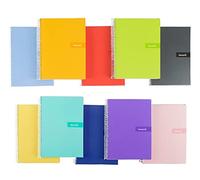 Liderpapel Cahier spirale A5 crafty couverture doublée 80 h 90 g ligné horizontal avec marge couleurs assorties