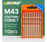 LIDIAO 5/10 pièces M43 jeu de forets au Cobalt HSS foret hélicoïdal 0.5mm à 13mm outil de foret au Cobalt pour le perçage du métal en acier inoxydable 3MM-10PCS