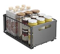 Lidzopas Lot de 2 organiseurs de placard coulissants, extensibles et enroulables avec film adhésif pour armoires de cuisine, garde-manger, salle de bain