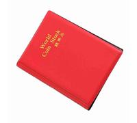 LiebeWH Album de Rangement 120 Pochettes, 10 Pages, Livre de Collecte de Devises Portable Super Transparent avec Couverture en PVC pour Jetons, Médaillons, Badges (Rouge)