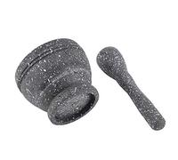 LiebeWH Ensemble Mortier et Pilon Presse-ail Broyeur Manuel pour épices de Cuisine Pilules d'herbes avec Conception Ergonomique Plastique PP Polyvalent (motif de granit)