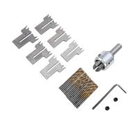 LiebeWH Fabricant de Perles en Bois, Foret à Perles, Fraise à Bois, Ensemble de 6 Lames, 20 Forets, Outil de Fabrication D'anneaux en Acier allié de 16 à 21 Mm avec Boîte de Rangement
