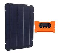 LiebeWH Kit de Panneau Solaire 12 W 18 V, Chargeur de Batterie en Silicium Polycristallin avec Contrôleur, Conception étanche IP65, Installation Rapide, Circuit Ouvert 20 V pour Serres de Camping,