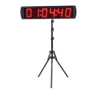 LiebeWH Minuteur de Course Numérique 5 Pouces LED, Chronomètre 6 Chiffres Compte à Rebours et Progressif avec Trépied Télécommande et Buzzer pour Salle de Sport Maison Classe (Prise UE)