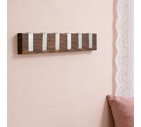 LiebeWH Porte-crochet de Porte, manteau Mural Rabattable en ABS PET avec 6 Crochets, Cintre de Adhésif, Rangement Peu Encombrant sans Perçage pour Salle de Bain, Chambre à Coucher, Entrée (Couleur