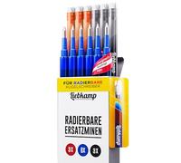 LIEBKAMP Recharge effaçable bleu rouge noir 0,7 mm [Lot de 12] | Pour stylo à bille effaçable, stylo roller, stylo effaçable