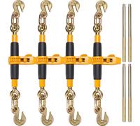 Lien de chaîne à cliquet VEVOR, 3/8"-1/2" Lien de charge haute performance, avec crochet G80, limite de charge sûre de 12000 lbs, poignée antidérapante économisant le travail, lien de chaîne de tensio
