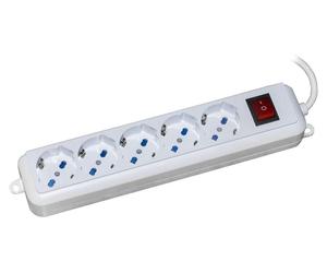 Lien : Multiprise universelle LKMP055, 5 prises Ita/Schuko, 10/16 A, câble de 5 m, interrupteur lumineux, blanc