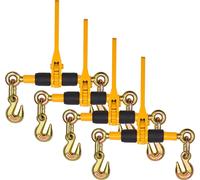 Liens de chaînes à cliquet VEVOR, 1/4"-5/16", charge de travail sûre 2600 lbs, pack de 4 liens de charge avec 2 crochets de préhension, sangles d'arrimage pour chaînes de transport, liens de chaînes d