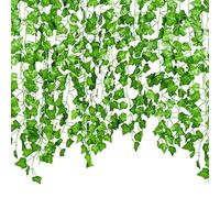 Lierre artificiel - Guirlande de feuilles vertes de 2,2 m, texture réaliste, matériau résistant aux UV, durable et facile à installer | Fausse plante décorative pour murs intérieurs, jardin extérieur