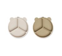 Liewood Assiette compartimentée Stacy Lot de 2 Sandy-Oat