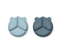 Liewood Assiette compartimentée Stacy Lot de 2 Sea blue-Whale blue