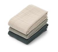 Liewood Couverture en mousseline Lewis Lot de 3 65x65 cm Dove blue mix