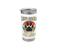 Life Goal Pet All The Dogs Motif empreintes de pattes rétro Gobelet isotherme en acier inoxydable double paroi
