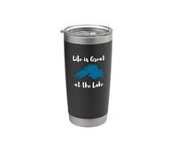 Life is Great at the Lake Superior Graphic Gobelet isotherme en acier inoxydable double paroi