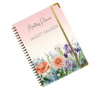 Life Journal - Daily Planner Notebook 2027 2028 2029 Agenda, Dated Hardcover Work Scheduler, Goal Tracker | Compact Productivity Diary for Study School College Desk Travel Business Planning