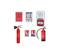 LIFEBOX JOD1 - Pack de Sécurité Alarme et Incendie ERP - Déclencheur Manuel Rouge, Extincteur 6l AB et Extincteur CO2 2kg - Panneaux Signalétiques - Kit Anti-Feu - Idéal pour Commerce et Maison