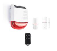 Lifebox Kit Alarme Autonome Extérieure Solaire pour Garage ou Chantier - Sirène de 110 DB avec Détecteur de Mouvement et d'Ouverture