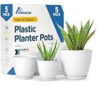 Lifemaster Lot de 3 Pots de Fleurs Blancs