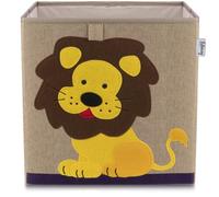 LIFENEY 833369 Boîte de rangement motif lion, Boîte à jouets avec motif lion compatible Kallax d'Ikea, Boîte de rangement chambre d'enfant, Panier de rangement pour enfants, 33 x 33 x 33 cm