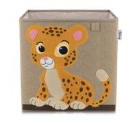 LIFENEY 833370 Boîte de rangement tigre, Coffre à jouet, compatible avec l'étagère IKEA KALLAX, Feutre, Polyester, Brun, Coloré, 33 x 33 x 33 cm